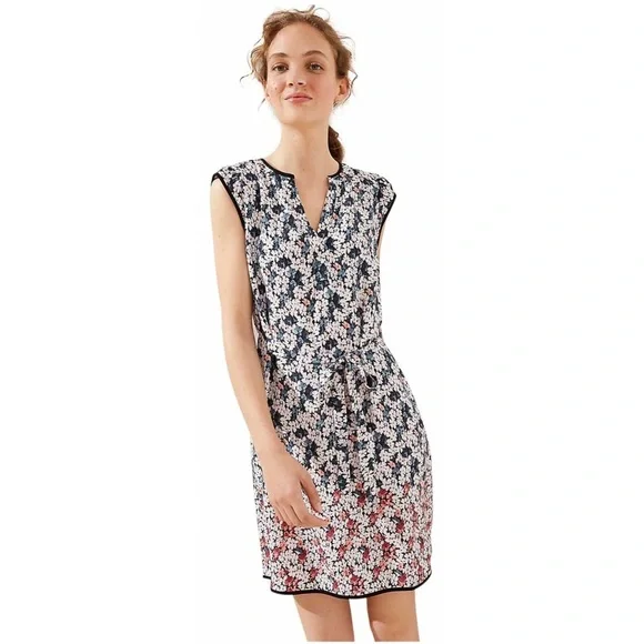 LOFT Floral Tie Front Dress - Picture 2 of 10